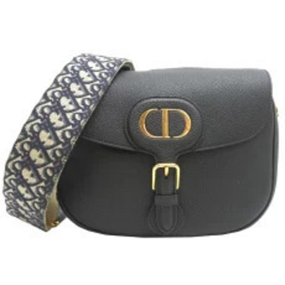 Christian Dior Bobby Bag Shoulder Leather Black